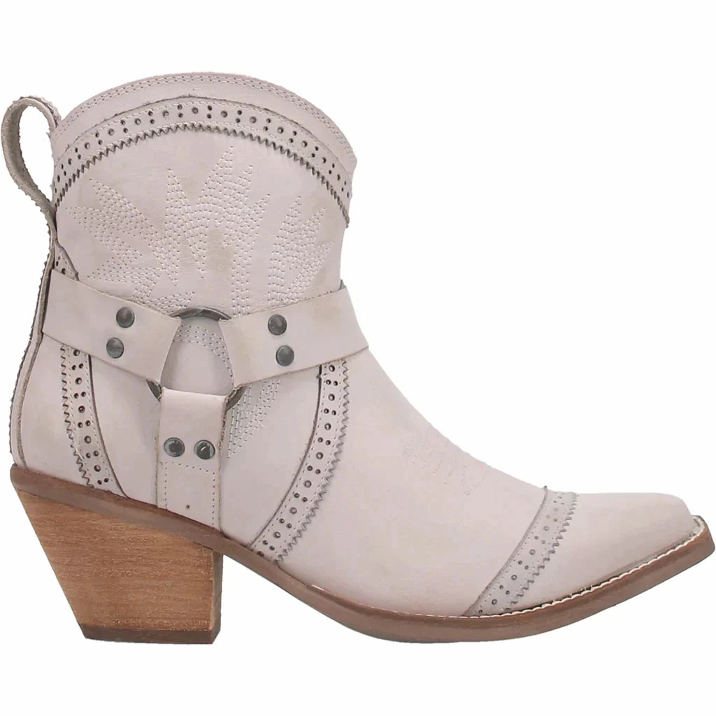 DINGO GUMMY BEAR LEATHER OFF WHITE BOOTIE STYLE DI747WH7 lace up closure packable