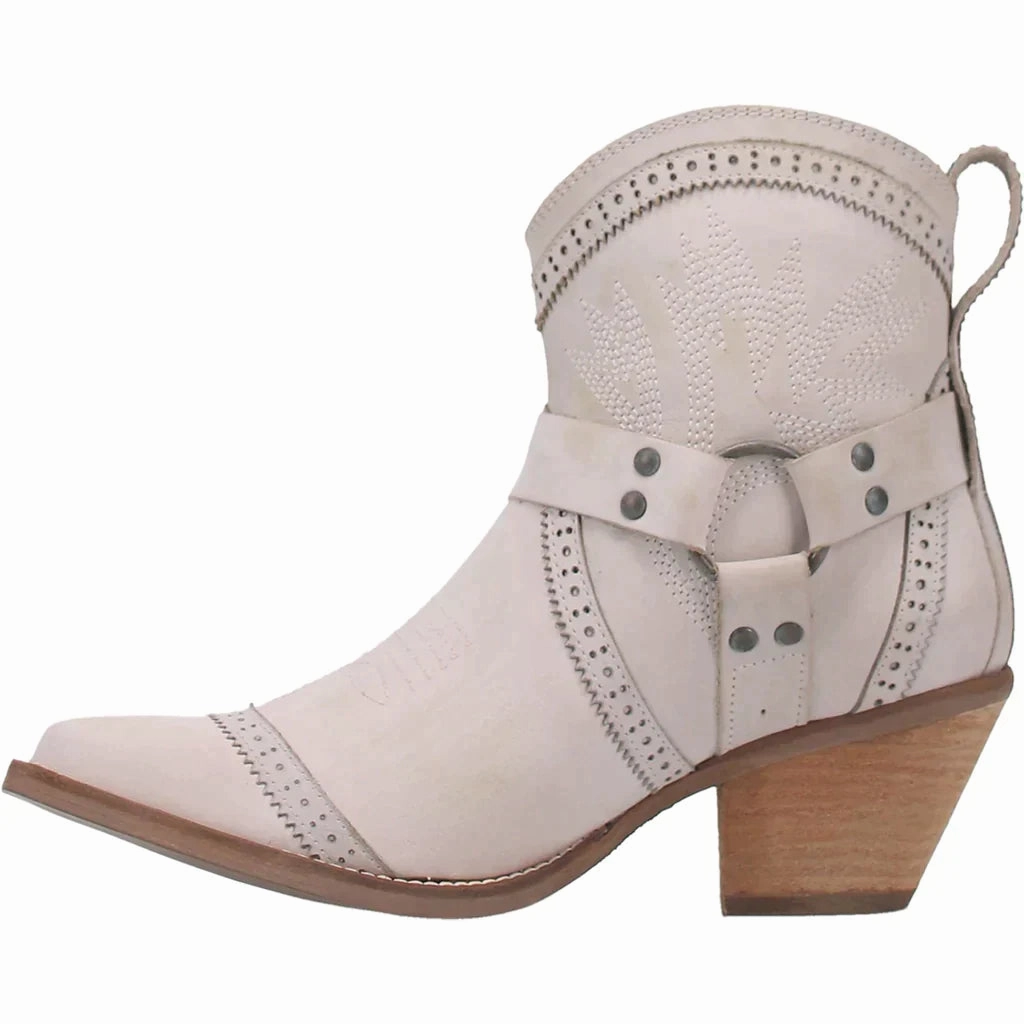 Casual Quick Pull DINGO GUMMY BEAR LEATHER OFF WHITE BOOTIE STYLE DI747WH7