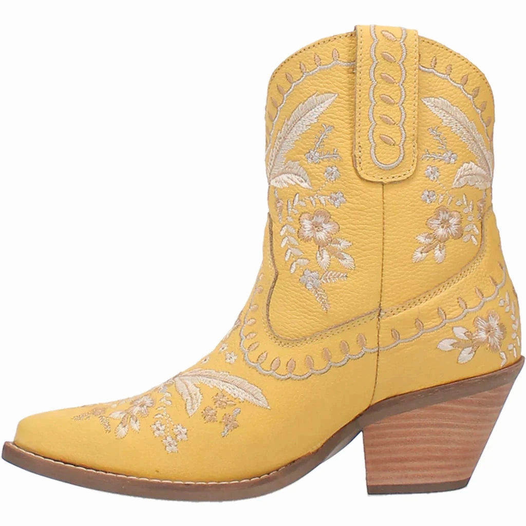 DINGO PRIMROSE LEATHER YELLOW BOOTIE STYLE DI748GYE Footbed Comfort Ankle