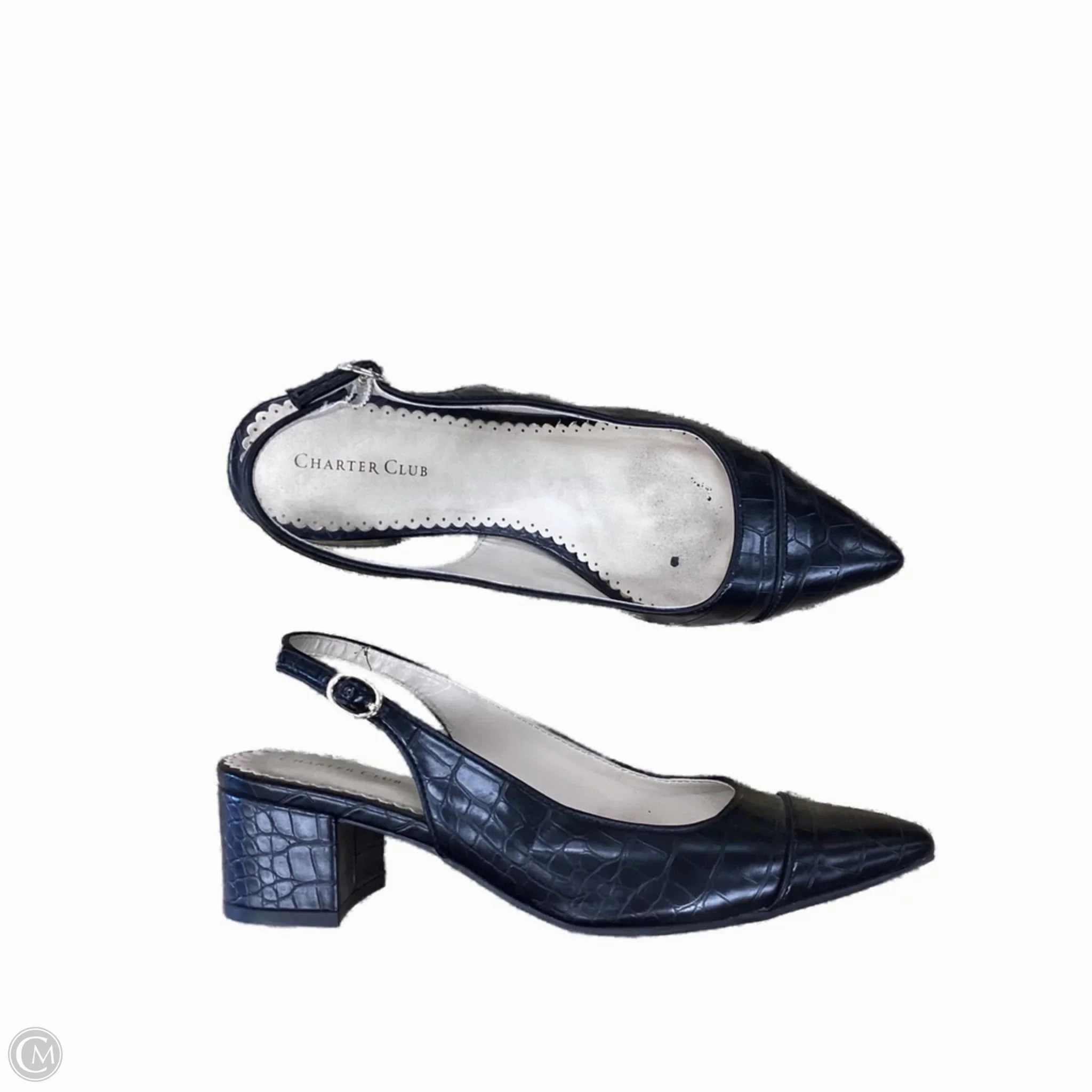 high heel sandals Glam Heeled Sandals Shoes Heels Block By Charter Club In Black, Size: 8.5