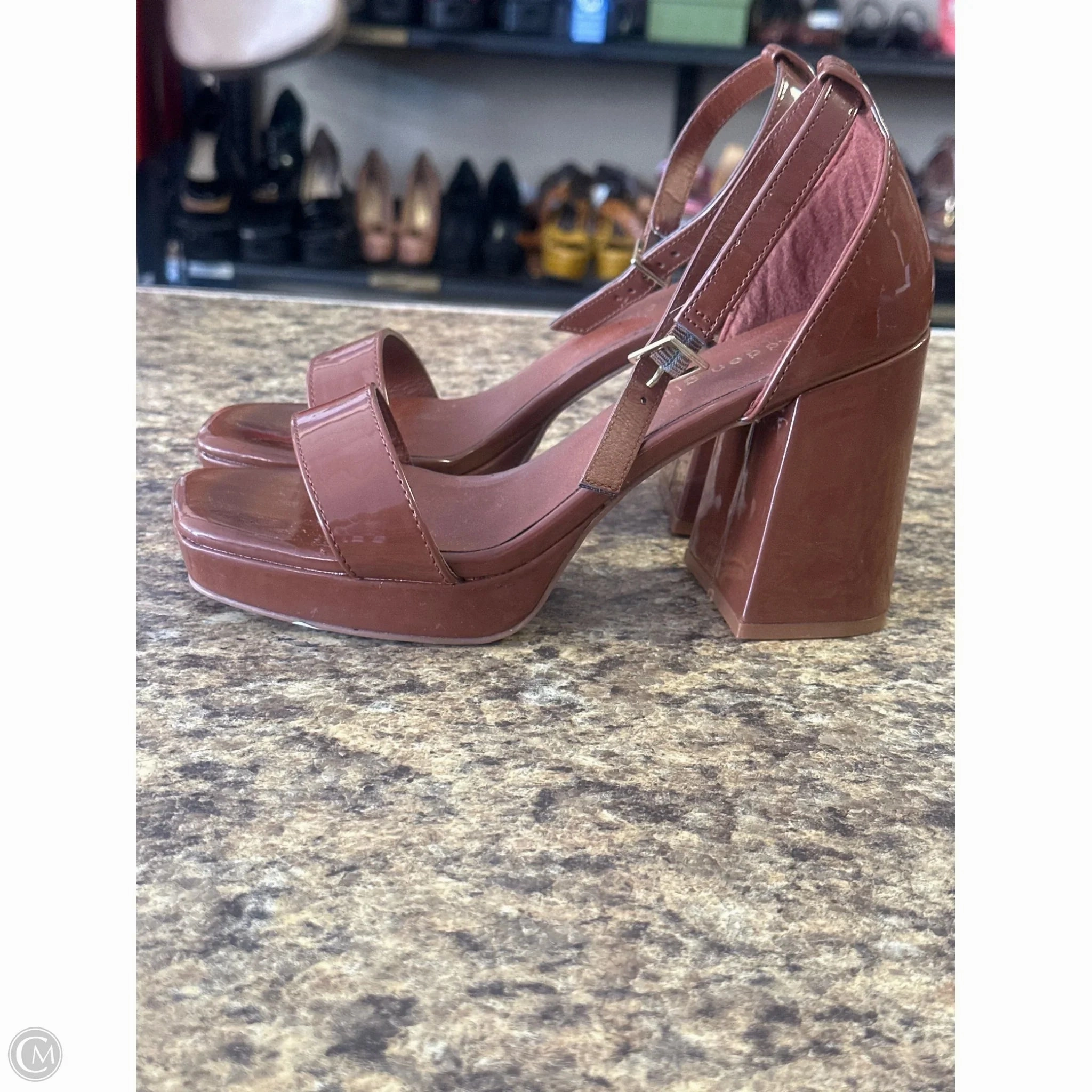 Shoes Heels Block By Madden Girl In Brown, Size: 6.5 Easy to Wear Holiday Party Footwear