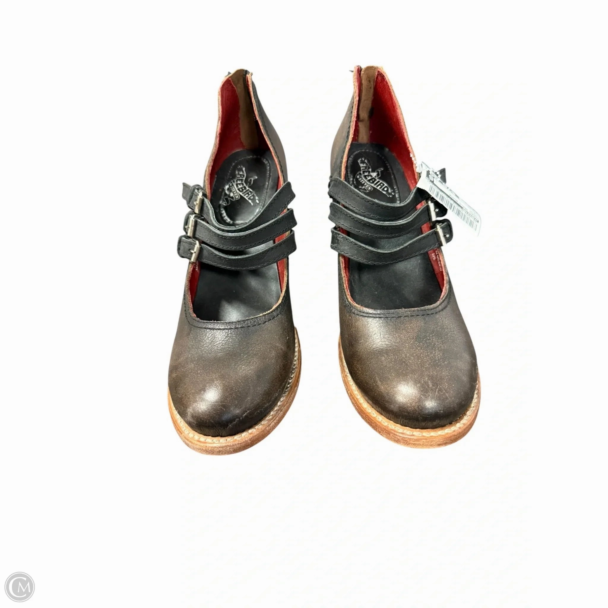 Glamorous Heeled Boots Shoes Heels Block By Freebird In Brown, Size: 10