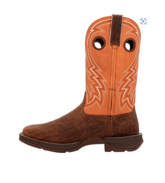 DURANGO MENS REBEL CEDAR BARK AND MONARCH ORANGE WESTERN BOOT STYLE DDB0392 Hiking Feather Light Outdoor Trek