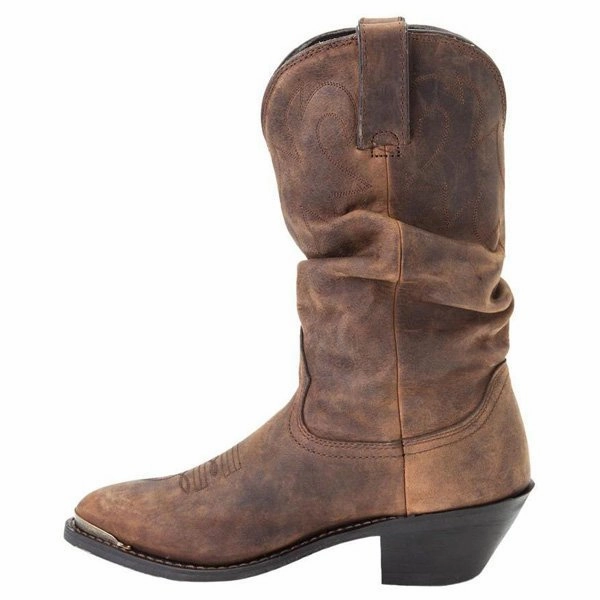 Family Fit Durango Ladies Tan Distressed Slouch Western Boot Style RD542