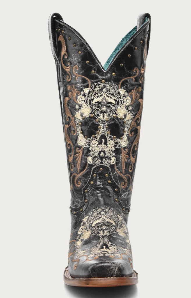 Easy Maintenance Versatile use Corral Ladies Black Floral Skull Boots Style Z5005