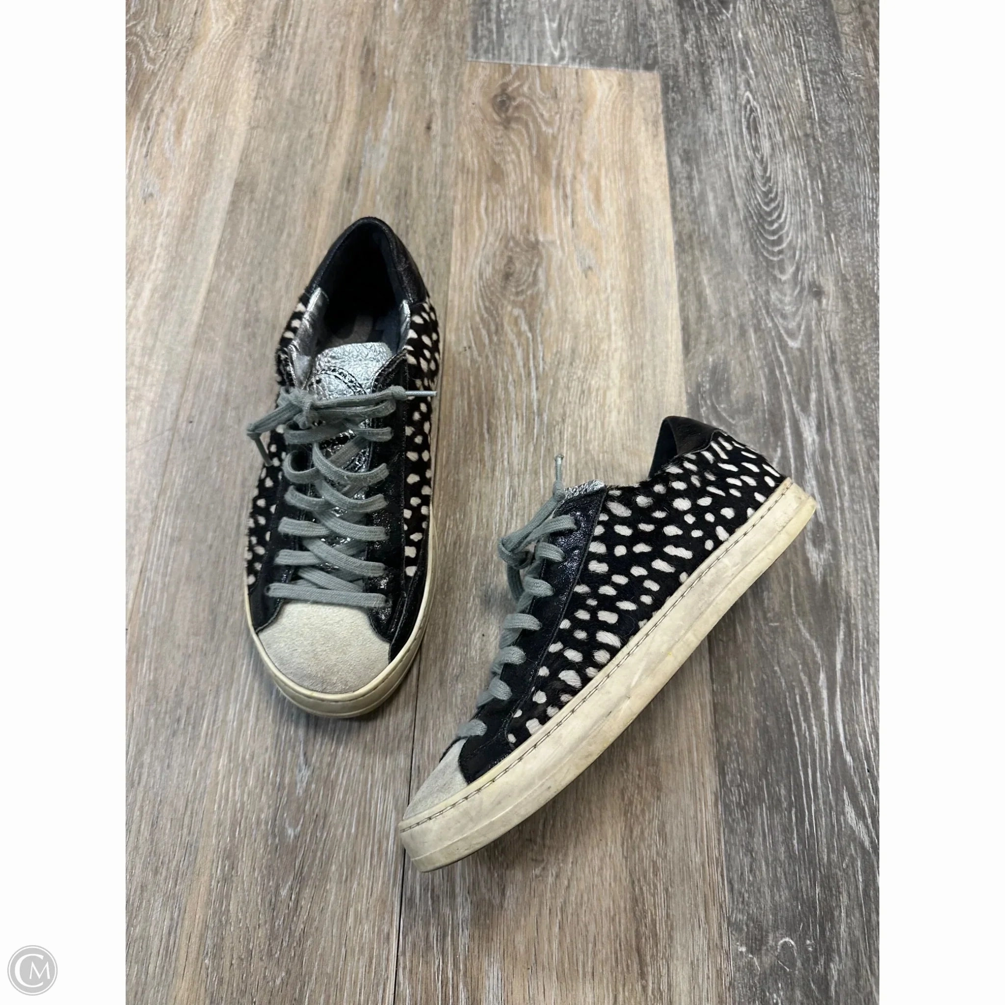 Comfortable Lace Shoes Sneakers By P448 In Black & White, Size: 7