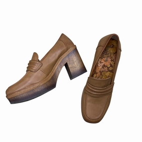 Holiday Office Shoes Shoes Heels Block By Korks In Brown, Size:10