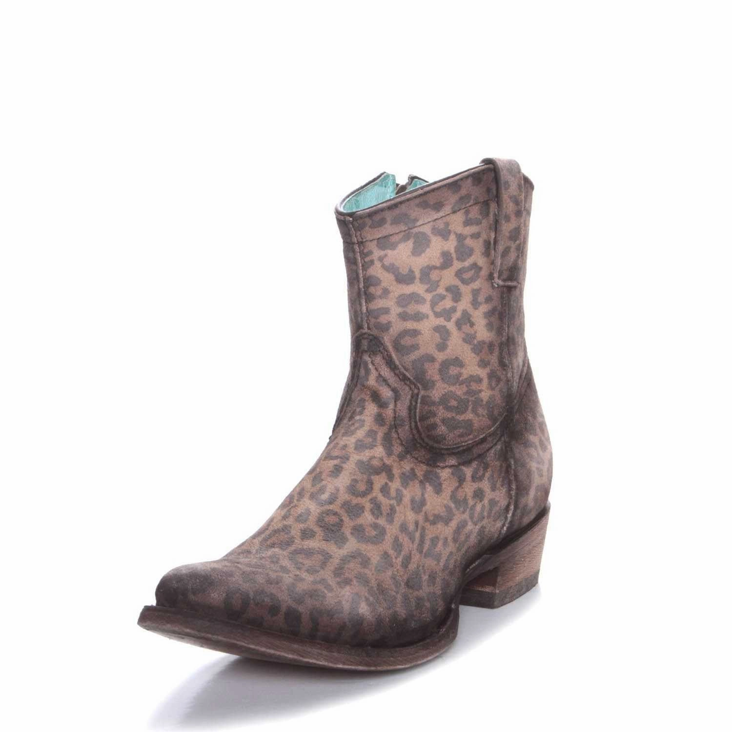 Corral Womens Suede Leopard Print Ankle Boots Style C3627 Cold Ready Style