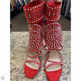 Low Top Non Slip Shoes Heels Stiletto By Clothes Mentor In Red, Size: 11