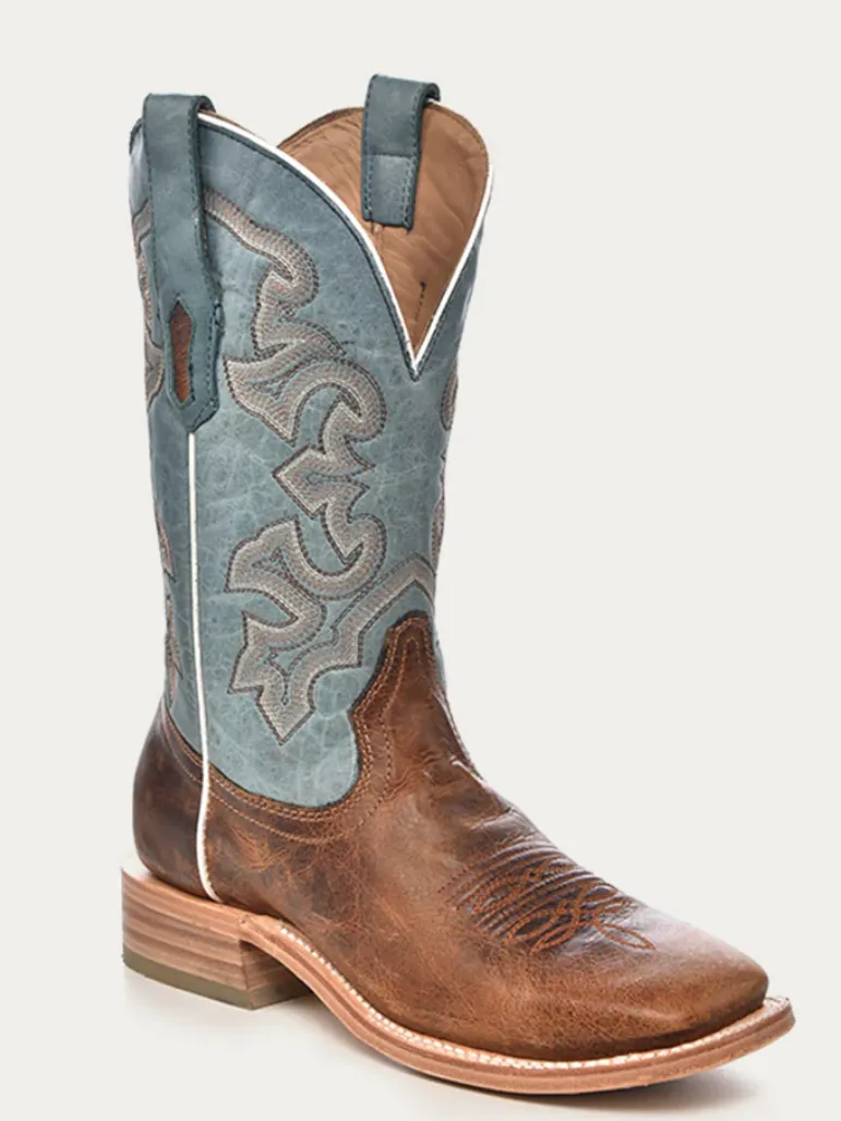 CORRAL MENS HONEY BLUE COWBOY BOOTS STYLE A4262 Comfort Lining Trail Exploration