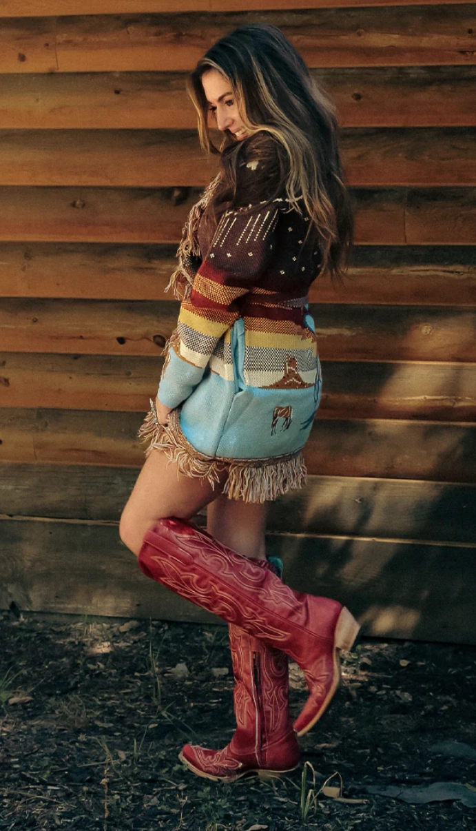 Seamless Comfort Weather Resistant User Corral Ladies Red Snip Toe Boot Style A4465