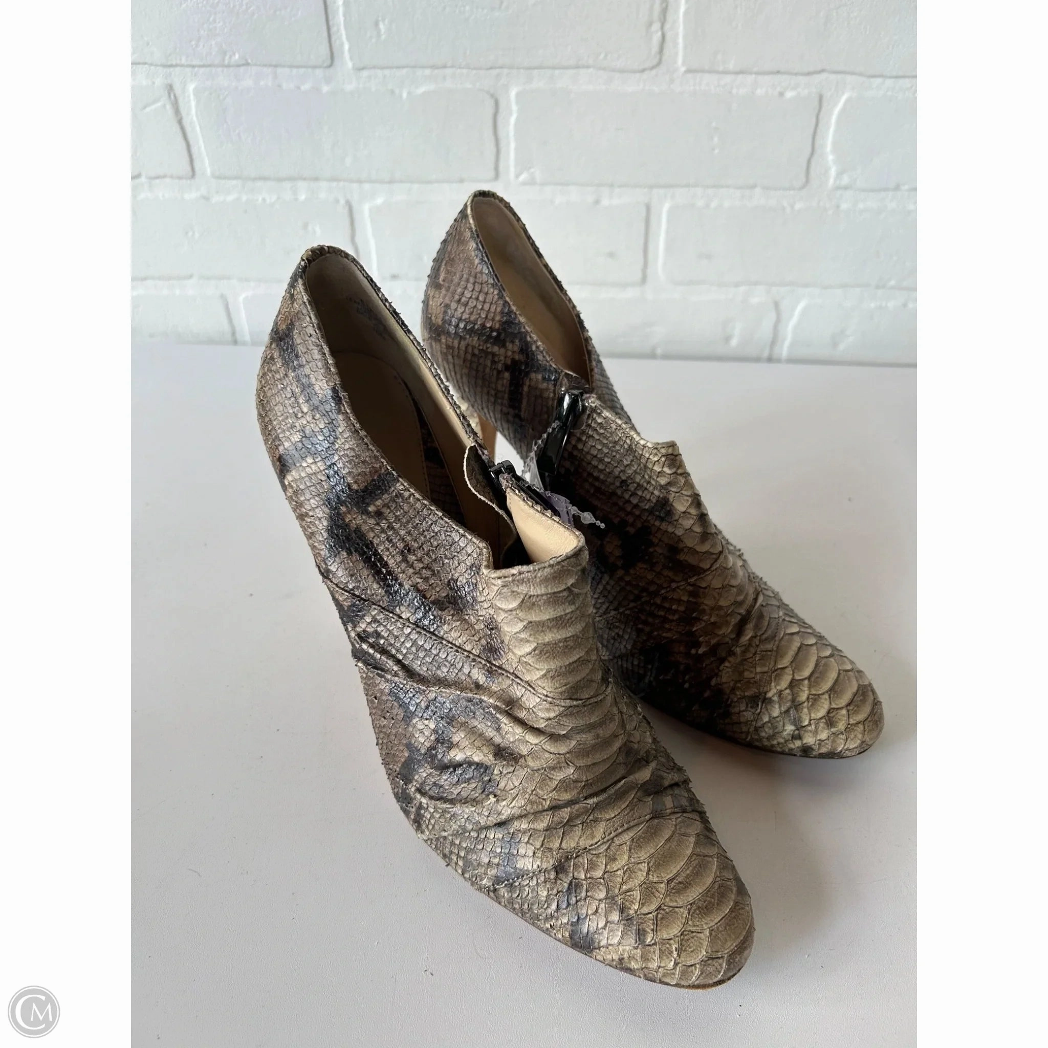 Comfortable Heeled Sandals Shoes Heels Stiletto By Boutique   In Snakeskin Print, Size: 10