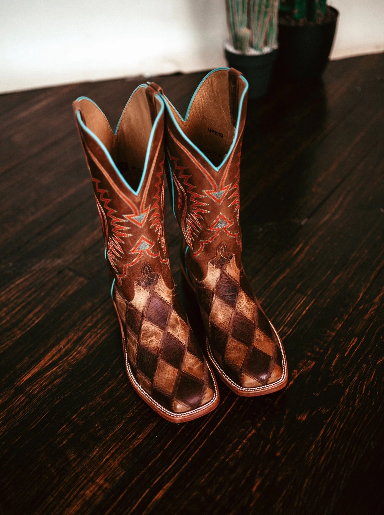 Breathable Rural Traveler Crazy Train Patchwork Boots