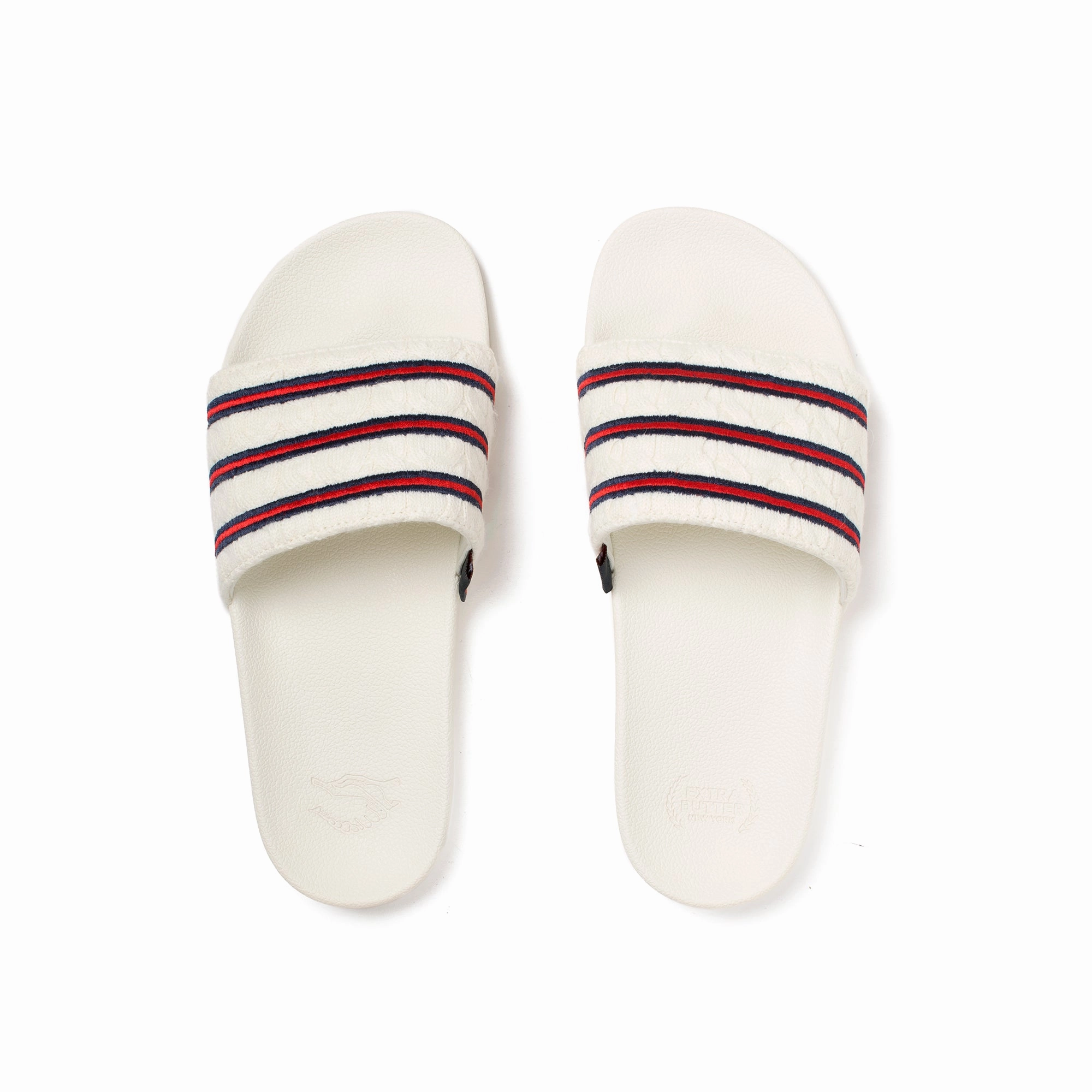 Comfort Sandals Extra Butter x Adidas Consortium Adilette Cableknit Slides
