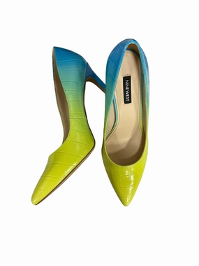 Blue & Green Shoes Heels Stiletto Nine West Apparel, Size 8.5 Modern Look Slip-On Pumps