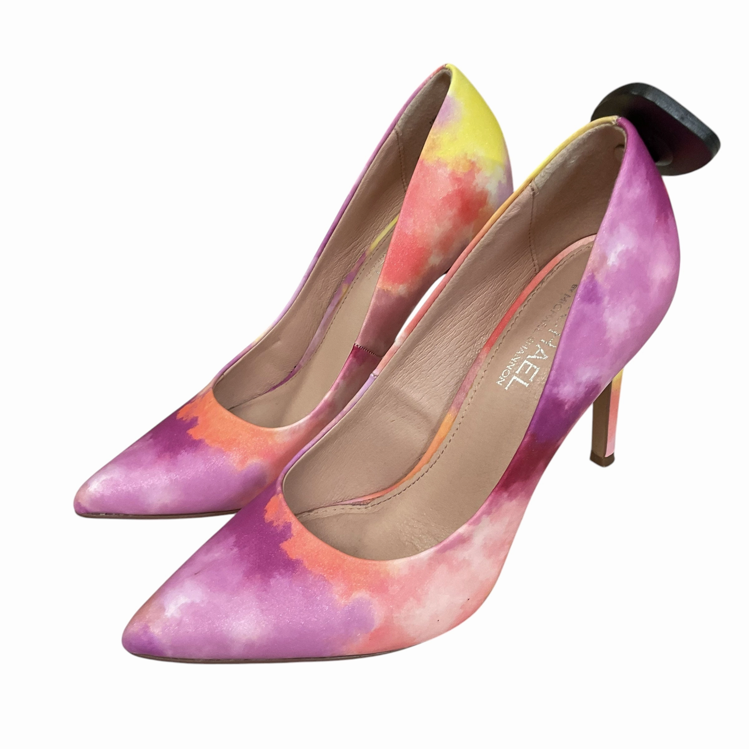 Stylish High Heels Shoes Heels Stiletto By Michael Shannon In Orange & Purple, Size:8.5