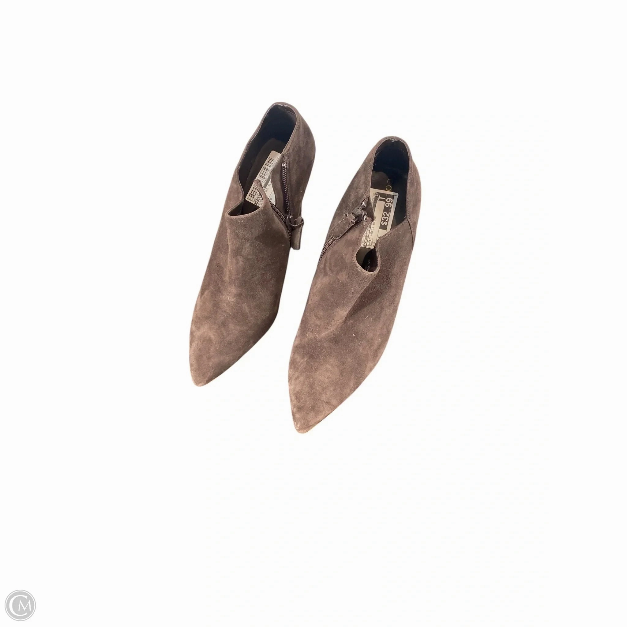 Fashionable Wedges Shoes Heels Block By Cole-haan In Brown, Size: 8.5