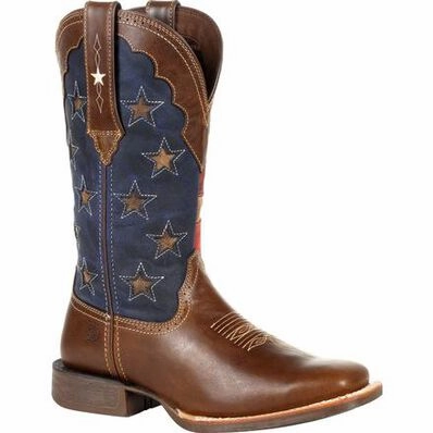Functional Footwear Slip-Resistant Sole DURANGO LADY REBEL PRO WOMEN'S VINTAGE FLAG WESTERN BOOT STYLE DRD0393