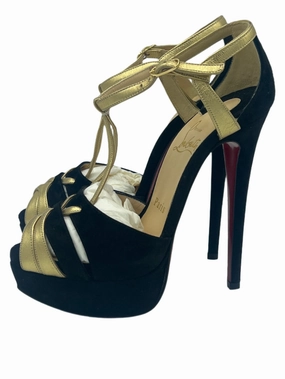 40% OFF! Christian Louboutin Glennalta Luxury Designer Heels, Size: 5 Cushioned Open Toe Pumps