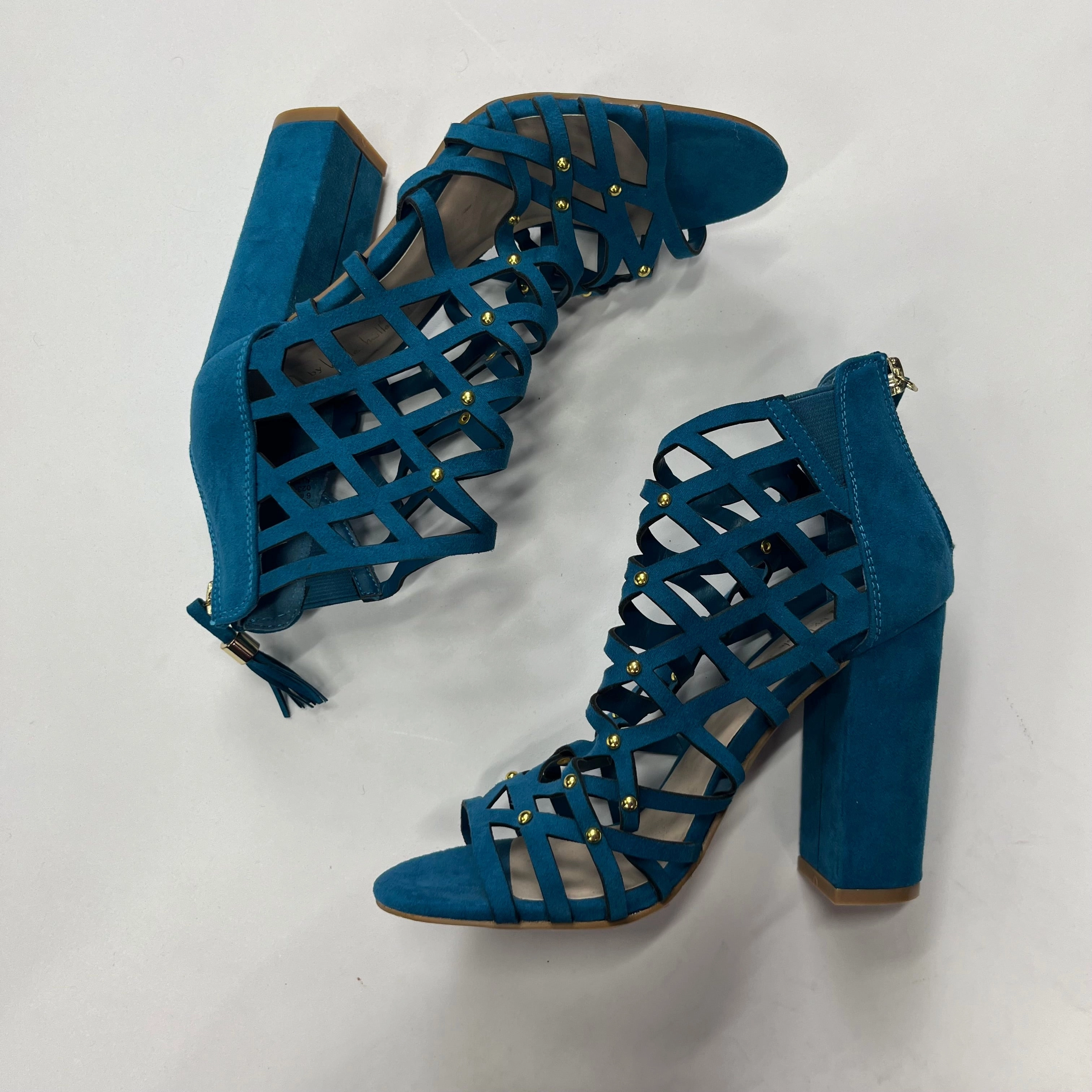 Teal Shoes Heels Block Nicole By Nicole Miller, Size 6 Classic Wedding Heels