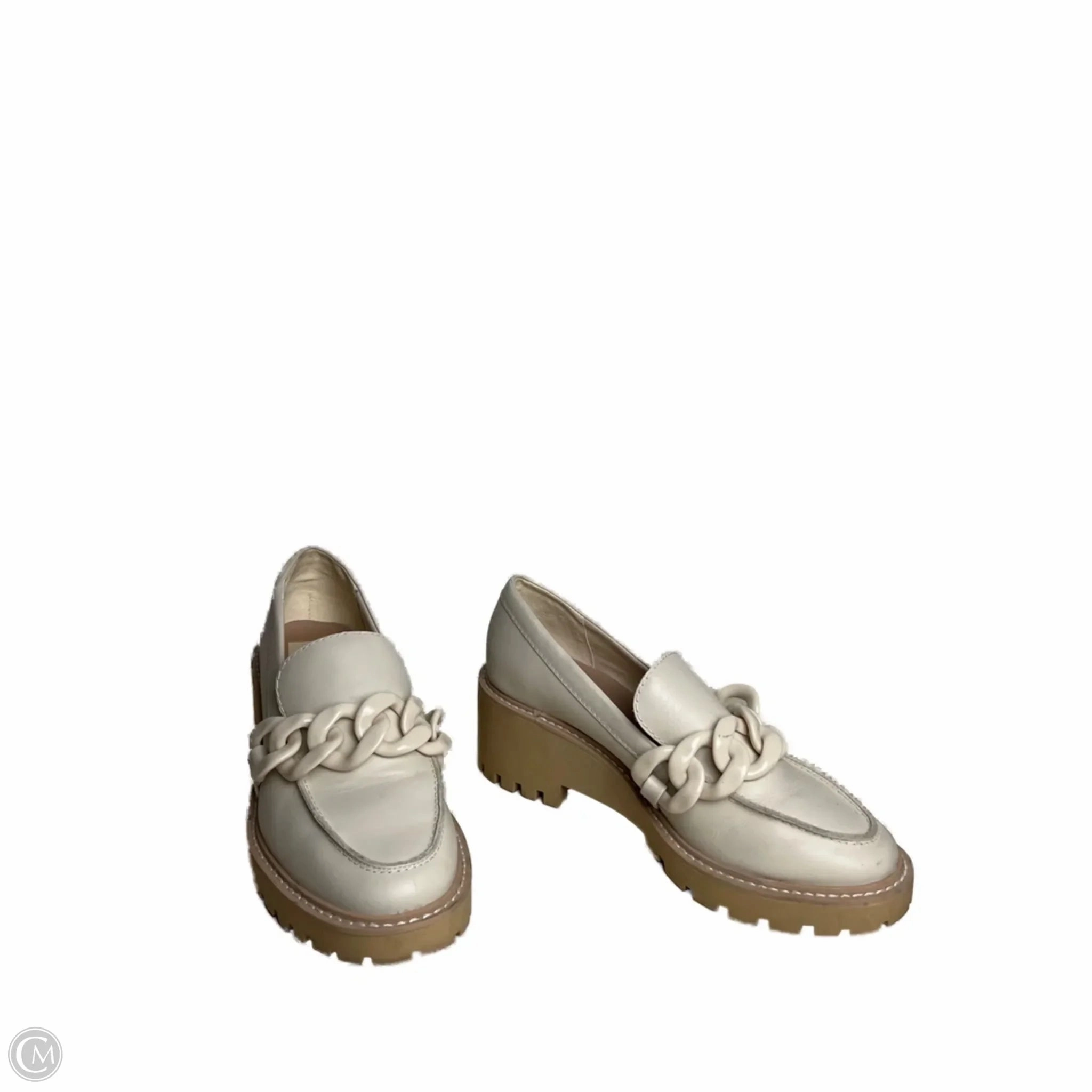 Stable Soft Leather Shoes Heels Block By Dolce Vita In Cream, Size: 6.5