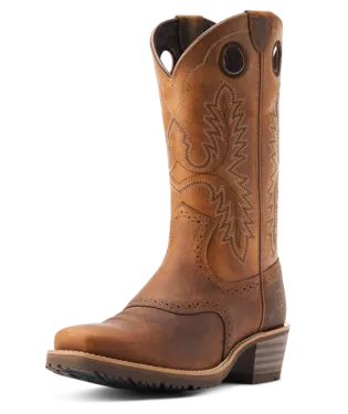 Ariat Hybrid Roughstock Square Toe Western Boot Style 10044565 Non-Slip Grip Sleek Comfort