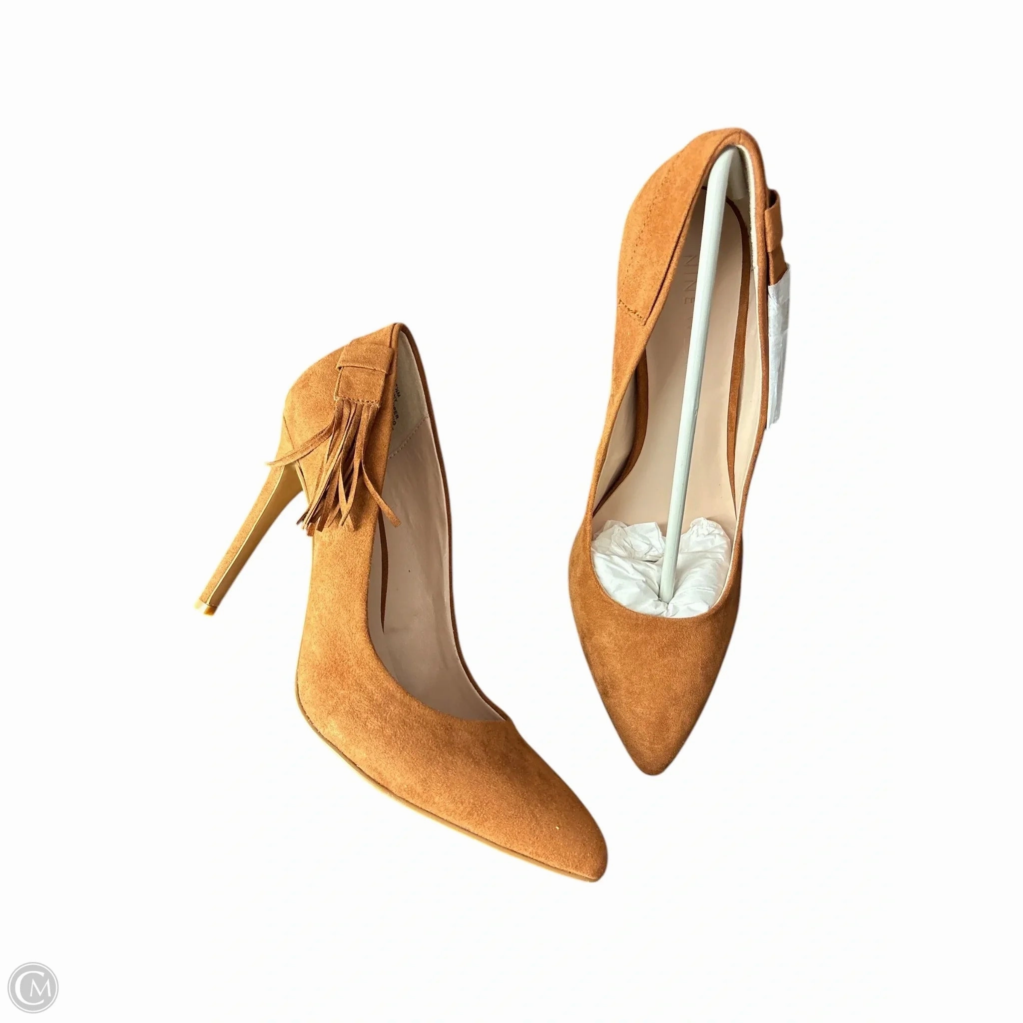 Slip On Design Comfortable Heel Shoes Heels Stiletto By Nine West In Tan, Size: 7.5