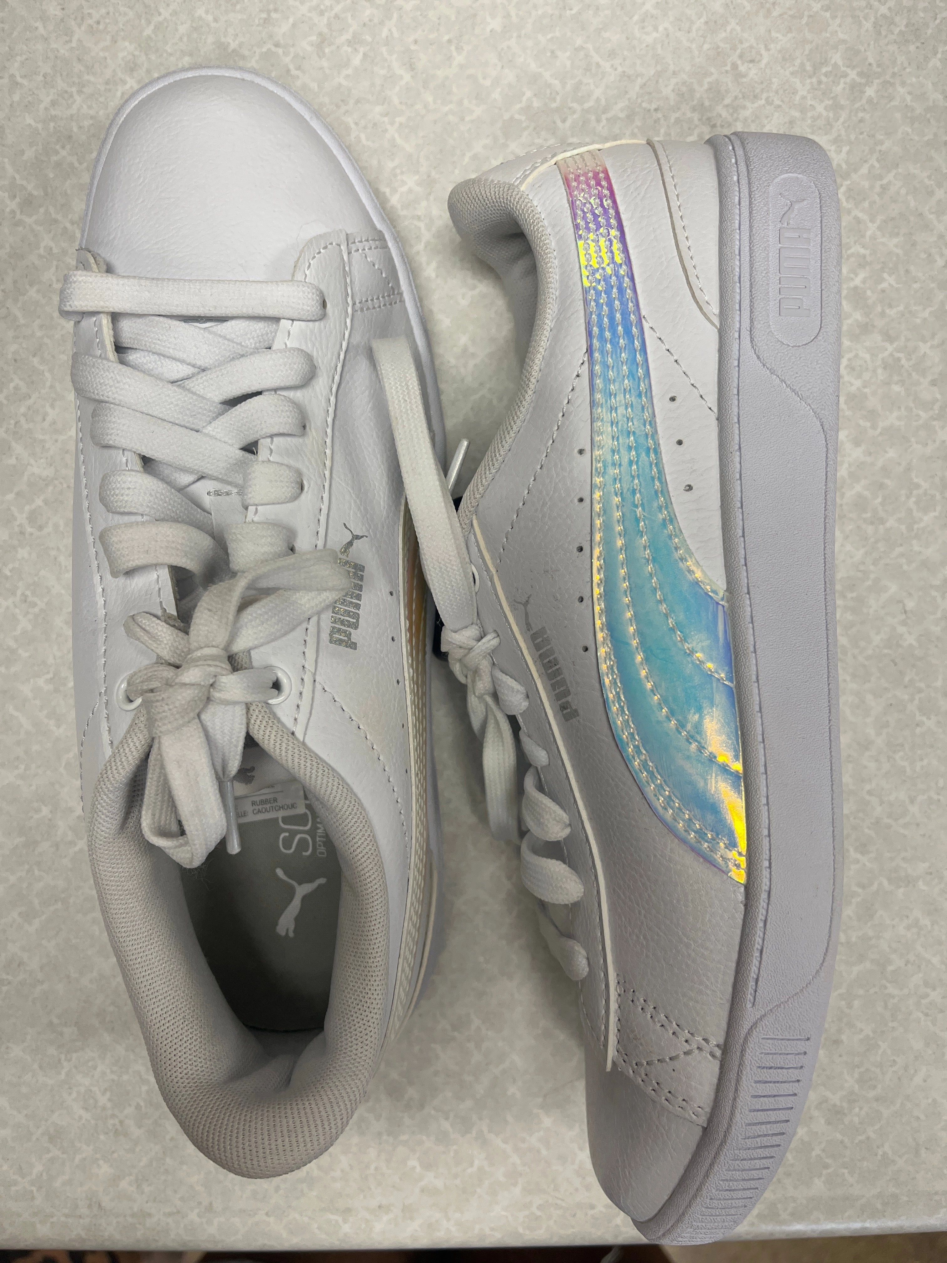 Tough Build Square Toe Shoes Sneakers By Puma In White, Size:7.5