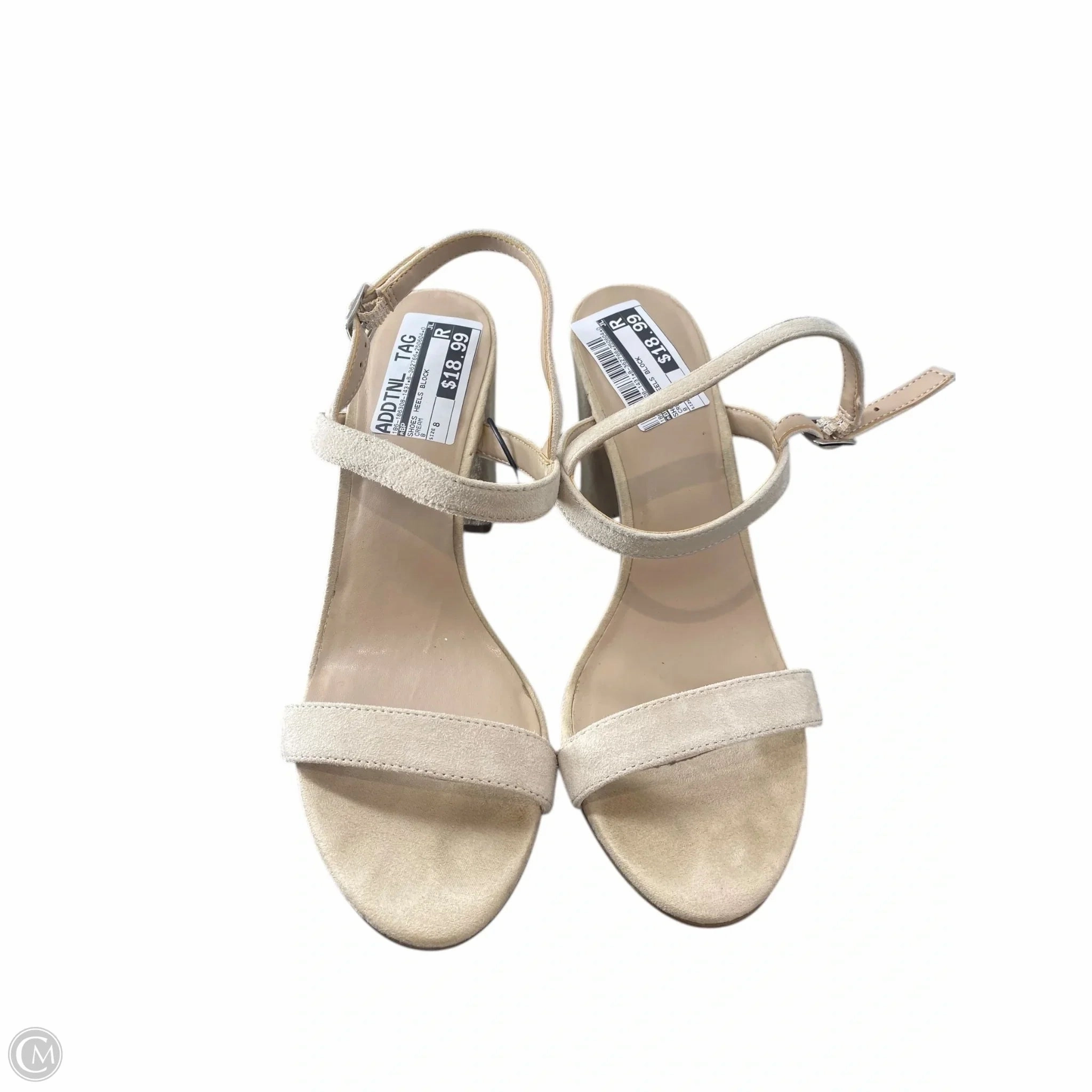 Comfortable Stiletto Sandals Romantic Heels Shoes Heels Block By Bp In Cream, Size: 8