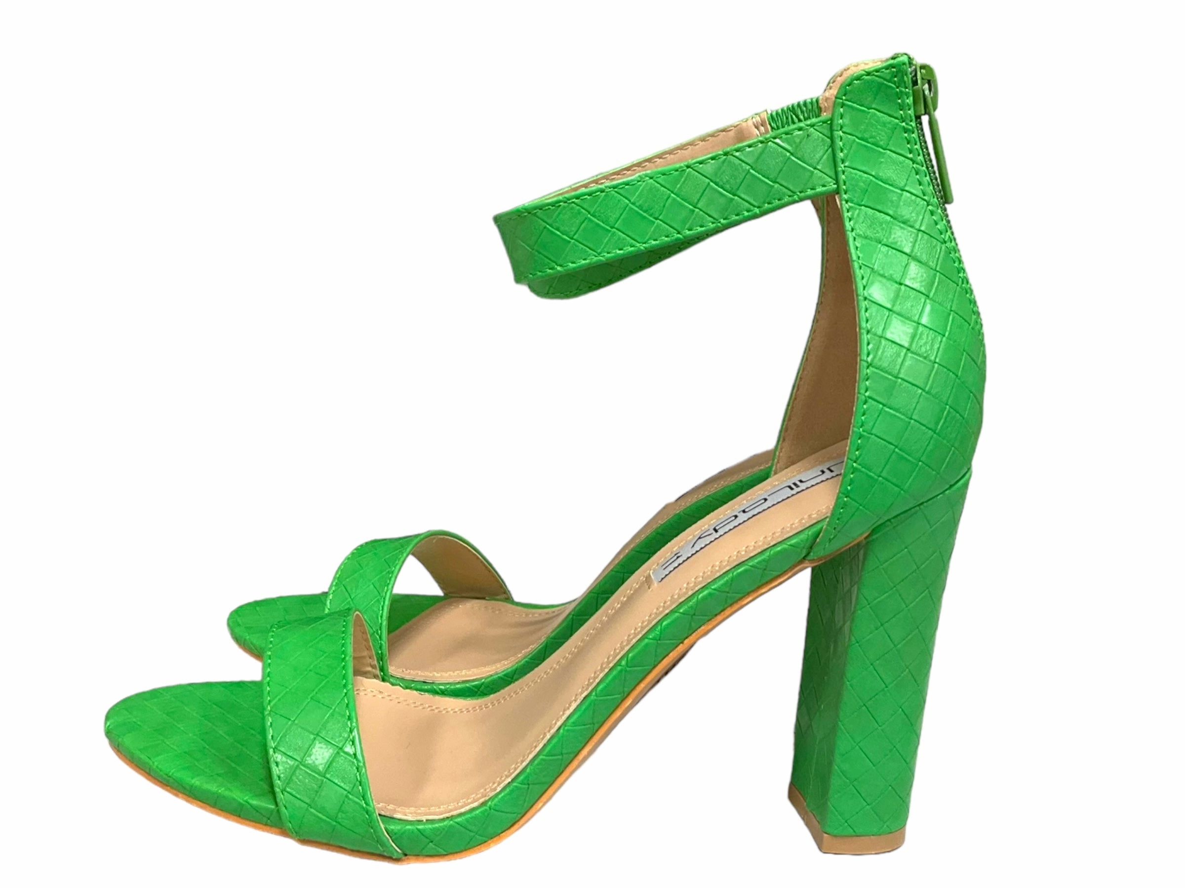 Green Shoes Heels Block Clothes Mentor, Size 11 Flex grooves