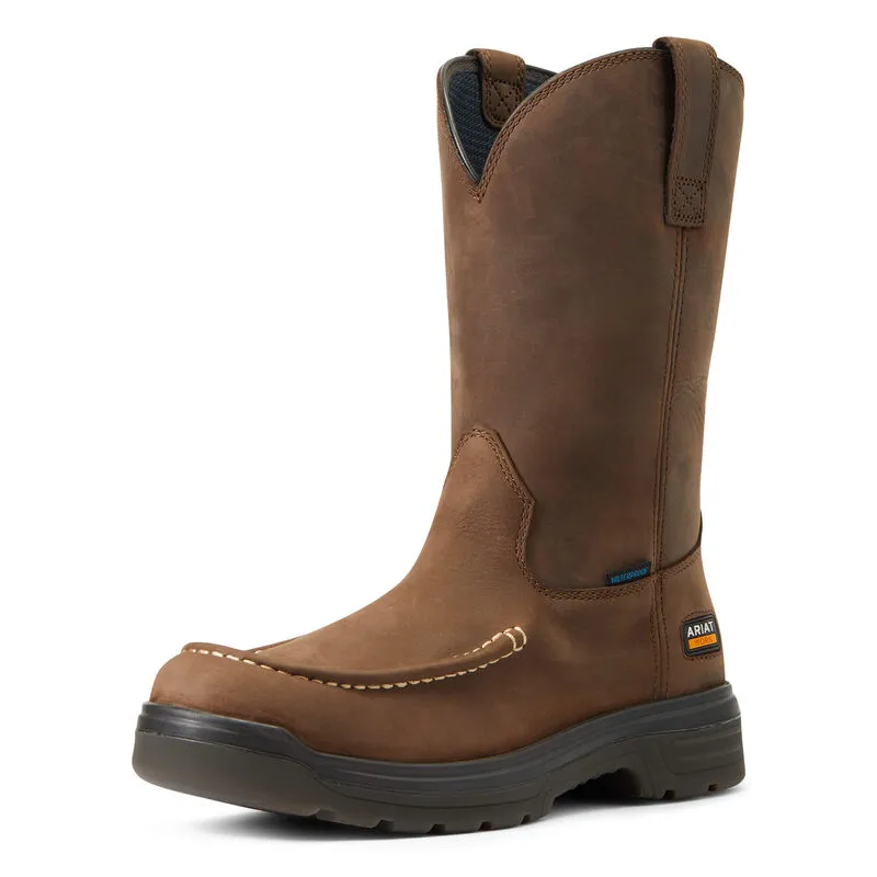 Ariat Turbo Moc Toe Waterproof Carbon Toe Work Boot Style 10040396 Closed Toe Design Coffee Shop