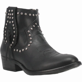 Heavy Duty Support Protective Sole DINGO DESTRY LEATHER STUDDED BOOTIE STYLE DI864BK