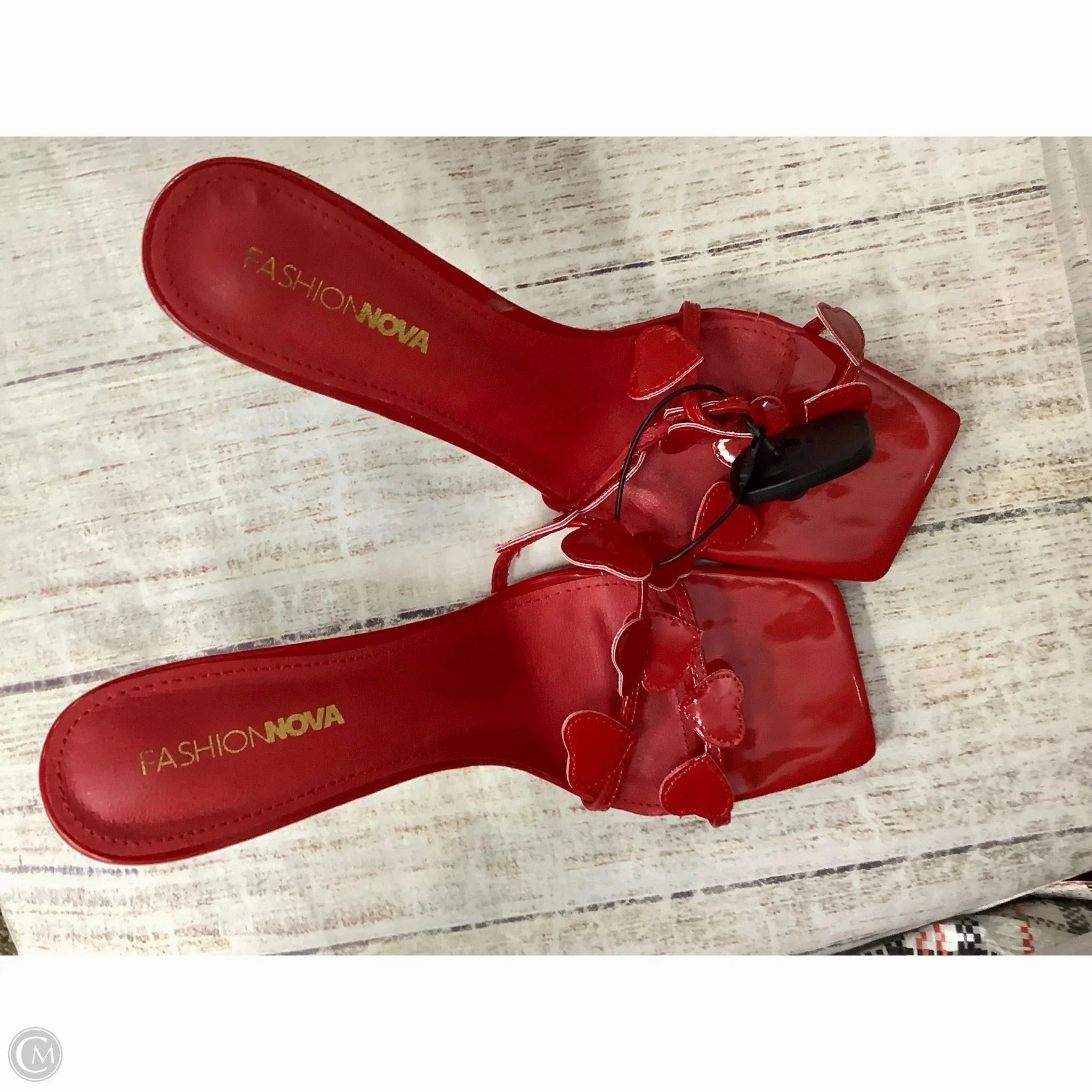 Velvet Wedding Heels Shoes Heels Stiletto By Fashion Nova In Red, Size: 11