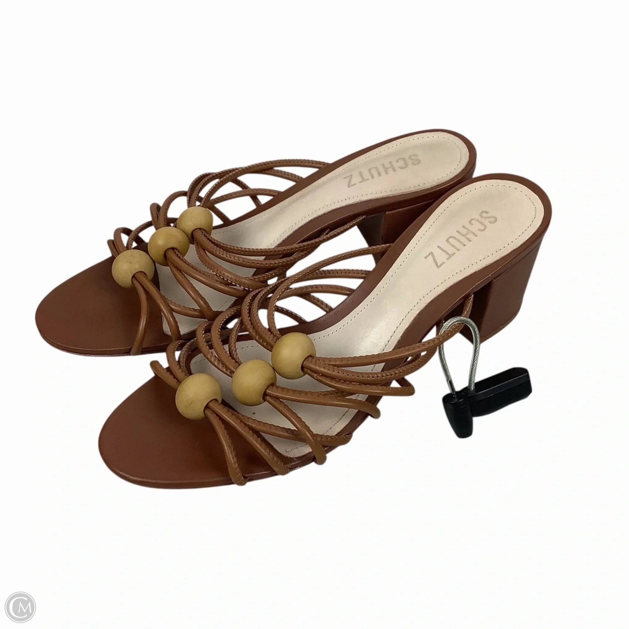 Shoes Heels Block By Clothes Mentor In Brown, Size: 8.5 Open Toe