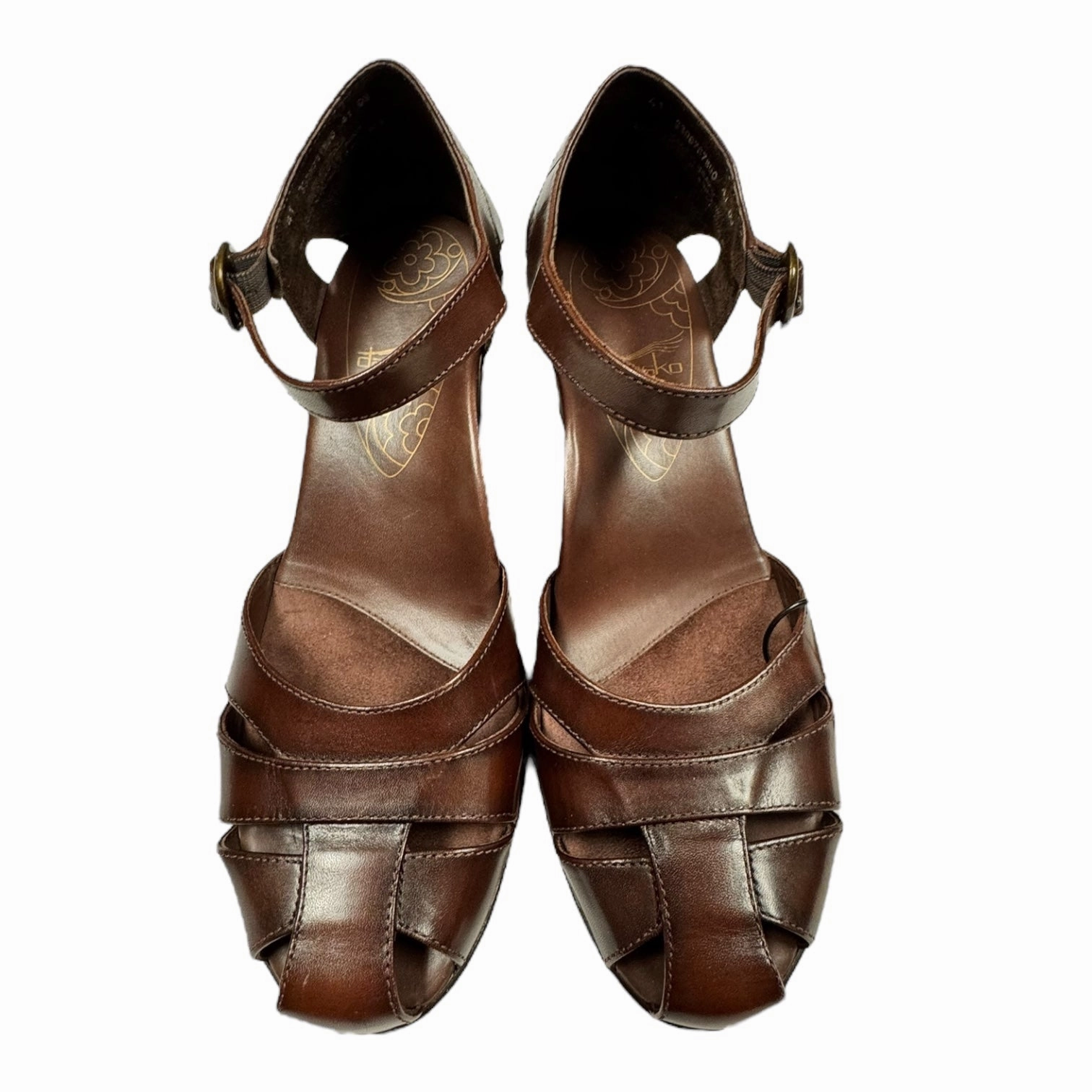 Casual Office Heels Comfy Pumps Shoes Heels Block By Dansko In Brown, Size:9.5