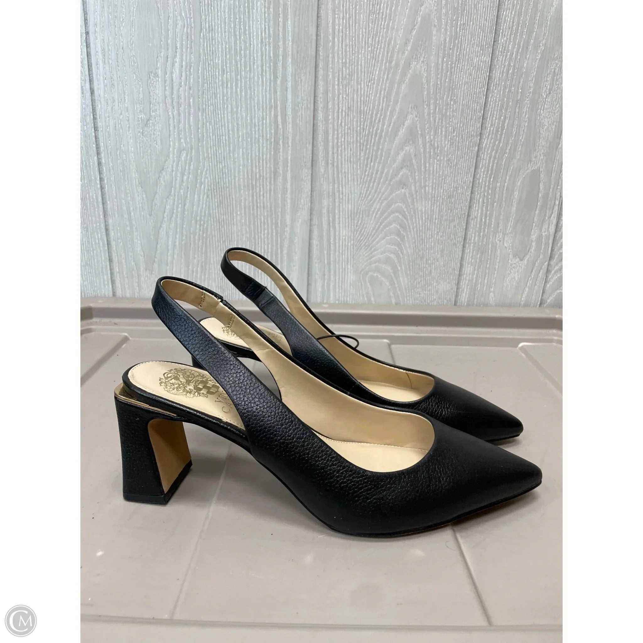 Low Top Shoes Heels Block By Vince Camuto In Black, Size: 8