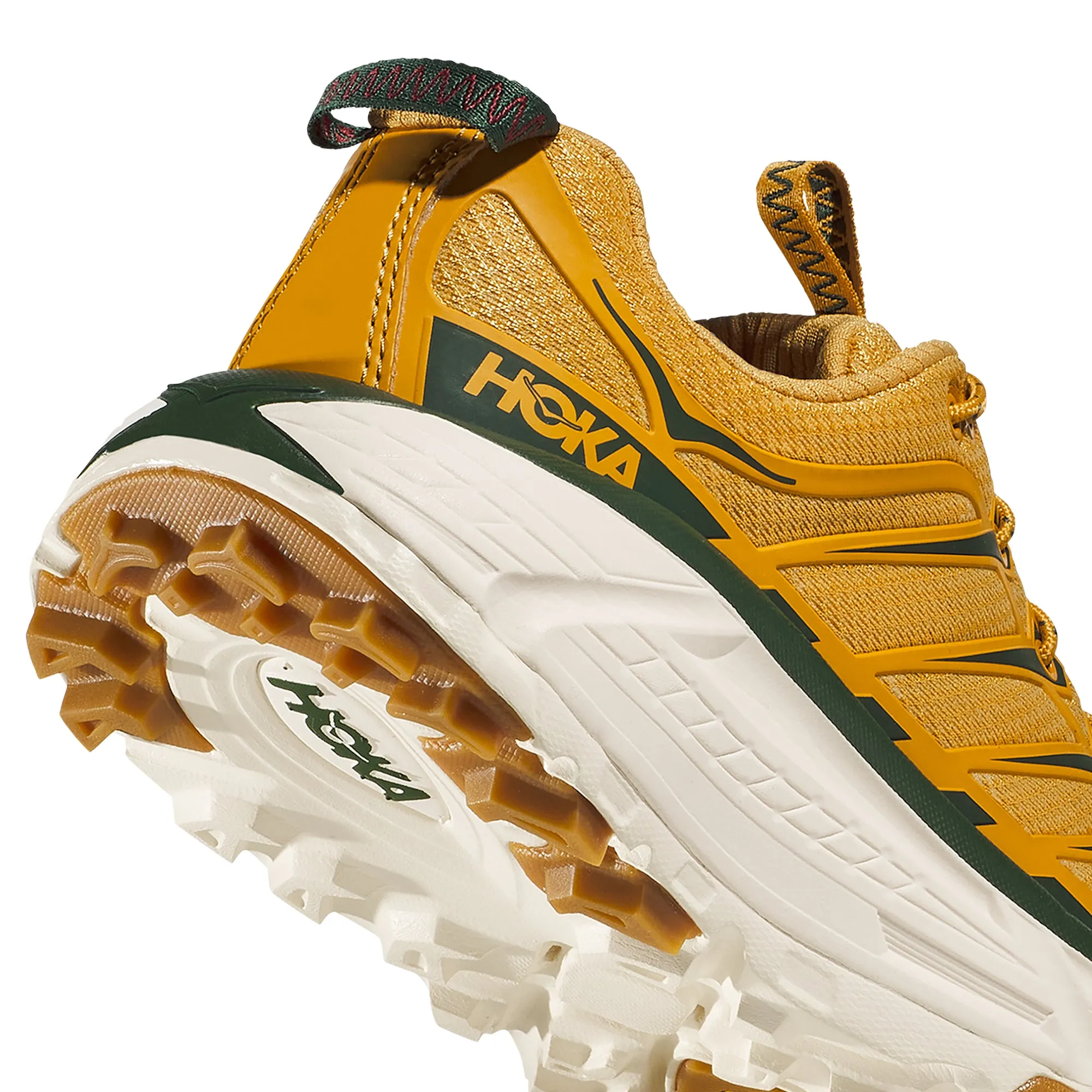 Hoka Mens U Mafate Three2 Shoes running in a tennis court area shoes running with music shoes