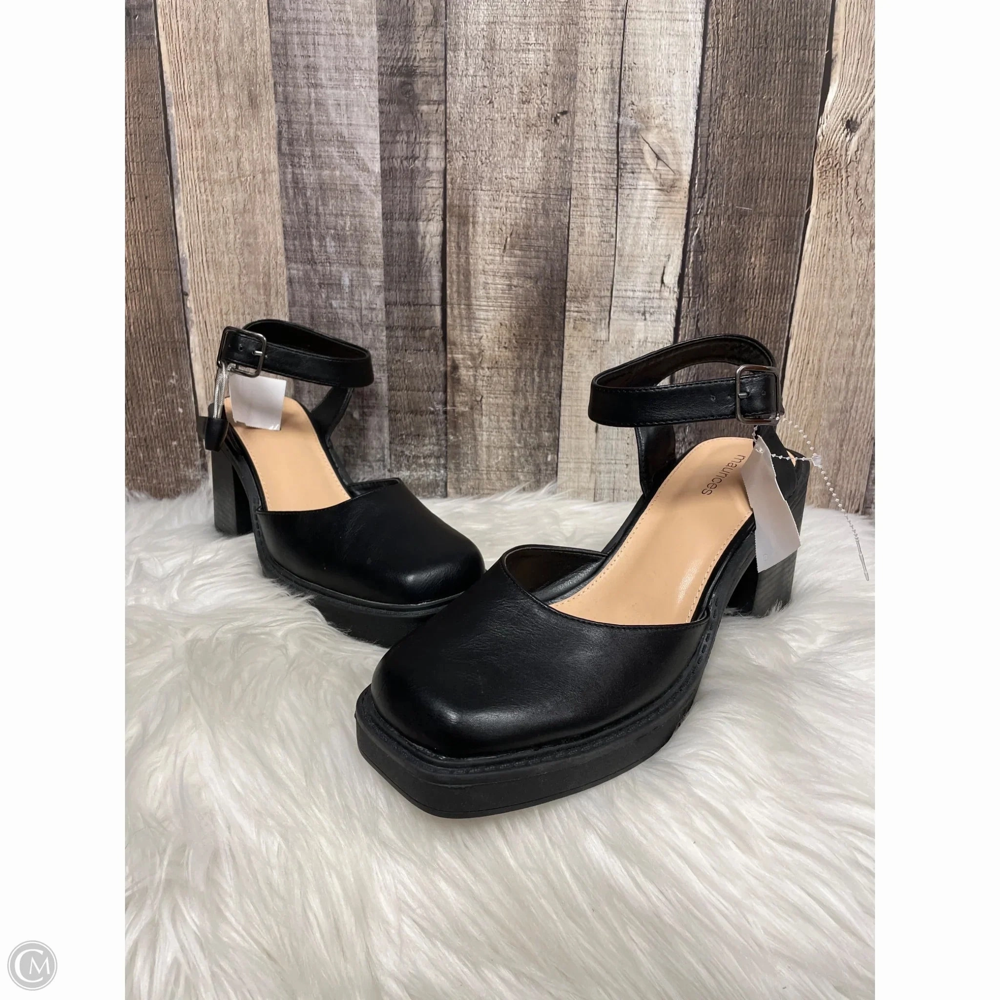 Shoes Heels Block By Maurices In Black, Size: 10 Slip-Resistant Heels Open Toe Evening Pumps