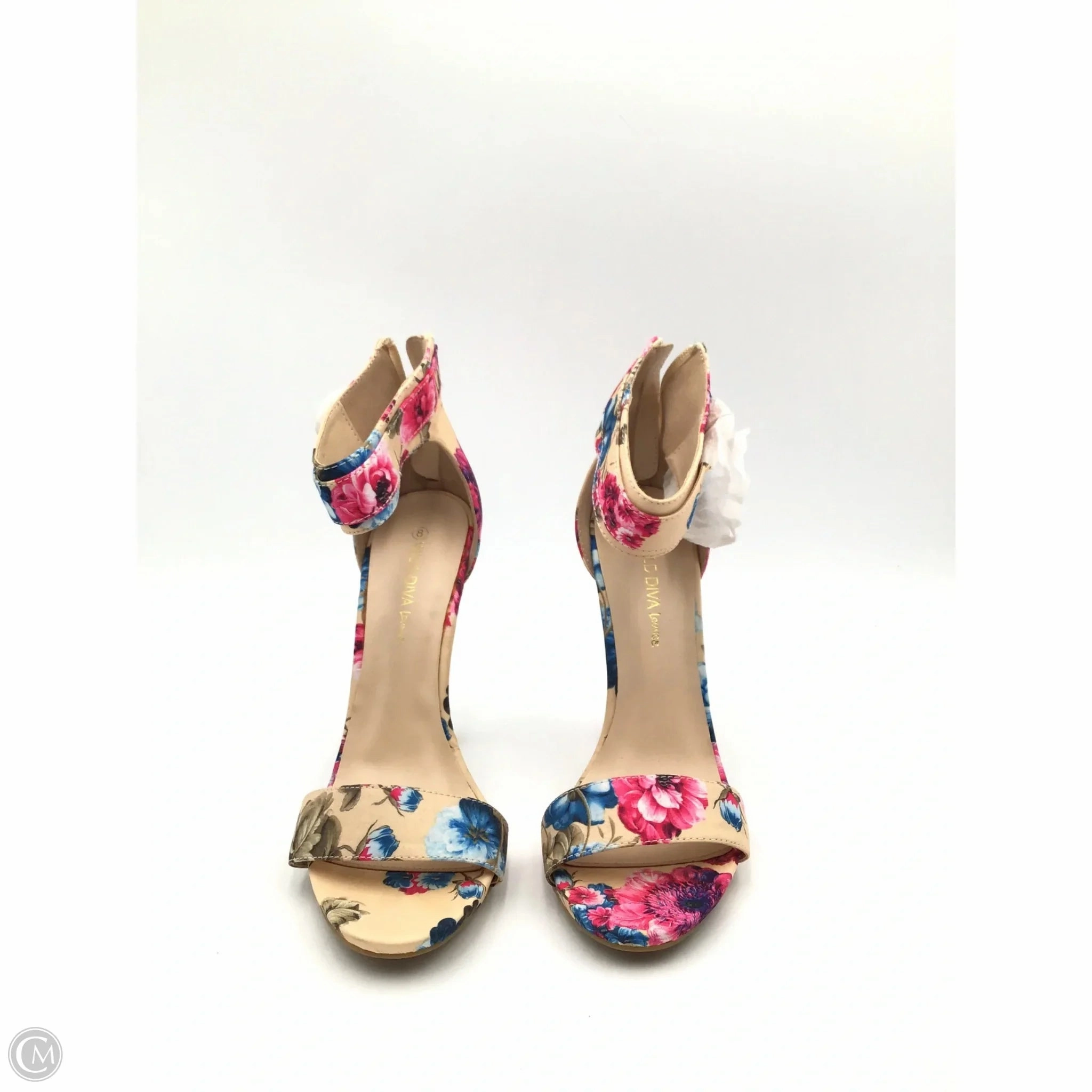 Strappy Design Shoes Heels Stiletto By Wild Diva In Floral Print, Size: 8