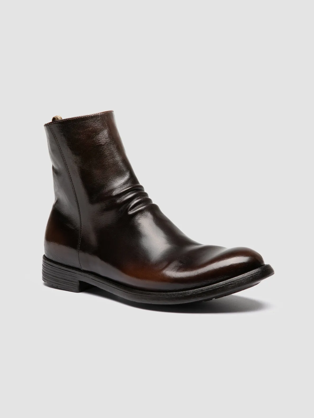 HIVE 010 - Brown Leather Zipped Boots Cold resistant