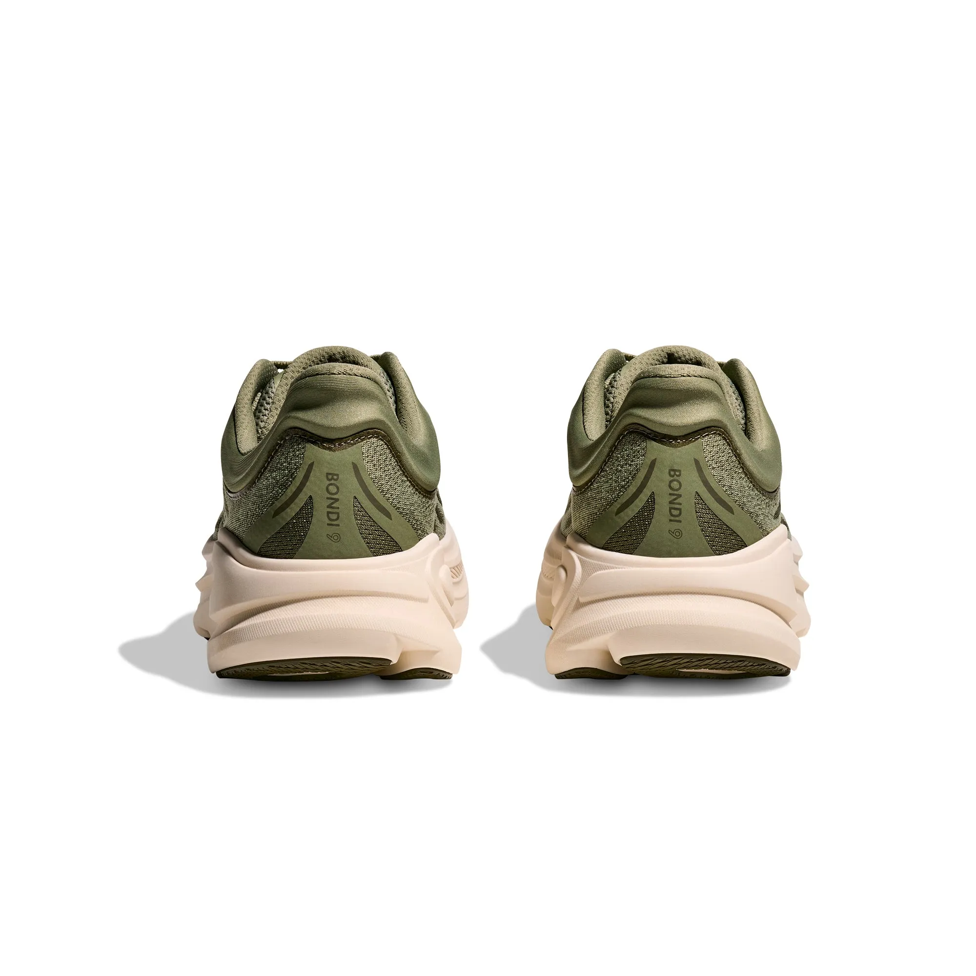 Hoka Mens Bondi 9 Shoes running in a volleyball court area shoes Shock Guard