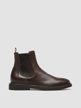 HOPKINS FLEXI 204 - Brown Leather Chelsea Boots Square Toe