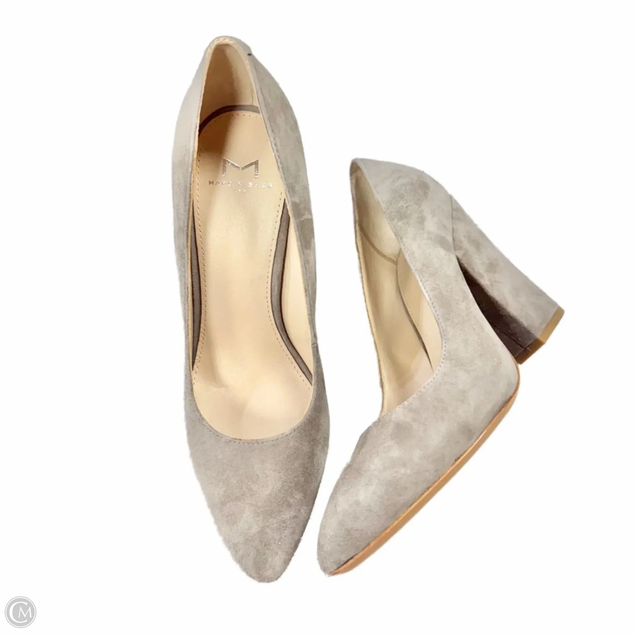 Shoes Heels Block By Marc Fisher In Grey, Size: 7.5 perforated Seasonal High Heels