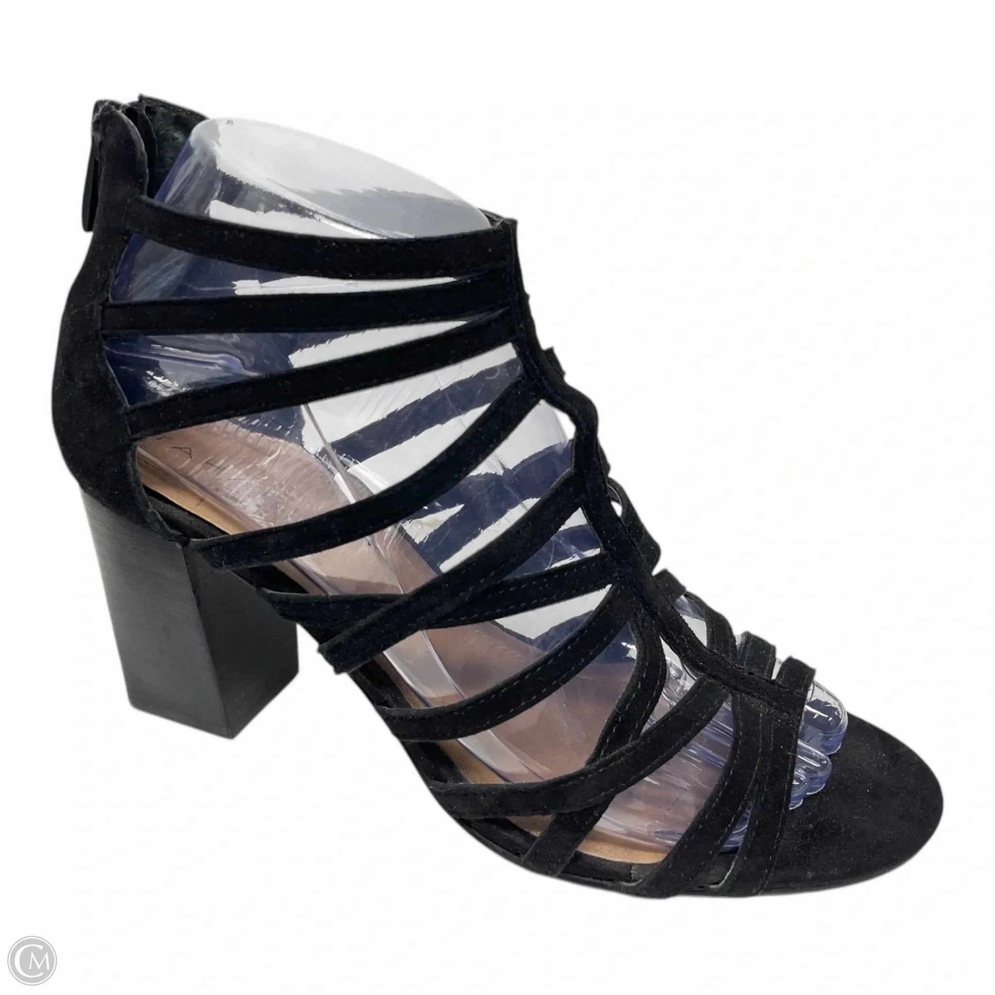 Shoes Heels Block By Tahari By Arthur Levine In Black, Size: 7 Chunky Heel Ankle Strap Heels