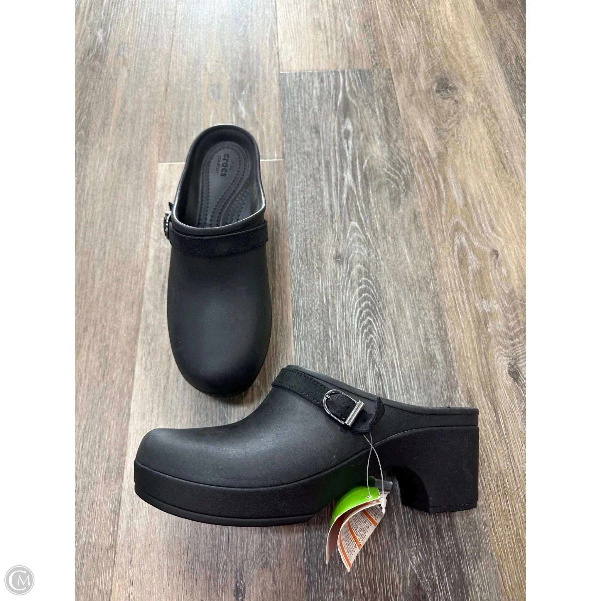 Shoes Heels Block By Crocs In Black, Size: 10 Comfortable ankle support Good Traction