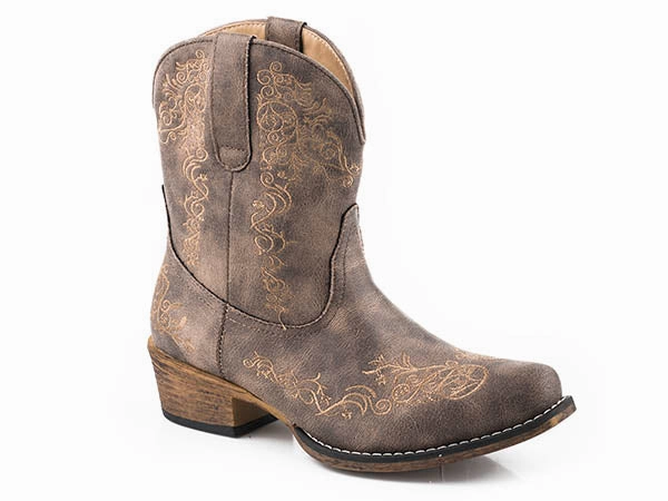Soft Texture Fashion Forward Roper Ladies Riley Scroll Shortie Boots Style 09-021-1567-2863