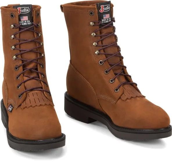 Protective Finish Adventure Seeker Justin 764 Lace Up 8" Boot Safety