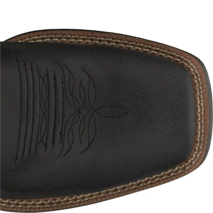 Thin Soles Anti Impact Shoes JUSTIN MENS BOWLINE BLACK SQUARE TOE WESTERN BOOTS STYLE SE7525