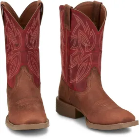 JUSTIN MENS CANTER SQUARE TOE WESTERN BOOTS STYLE SE7514 Long-Lasting Comfort Slip-resistant Design