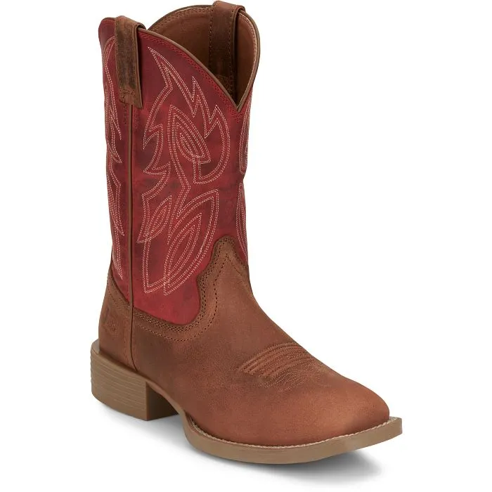 Versatile Protection JUSTIN MENS CANTER SQUARE TOE WESTERN BOOTS STYLE SE7514